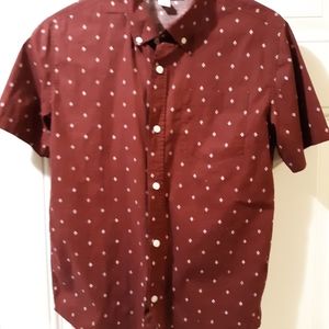 Old Nay maroon button down blouse,short sleeve xl